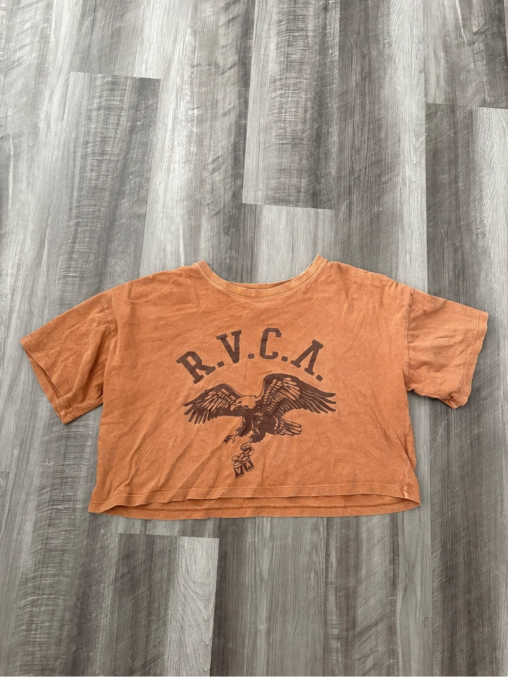 RVCA Rust Orange Eagle Graphic Crop Tee